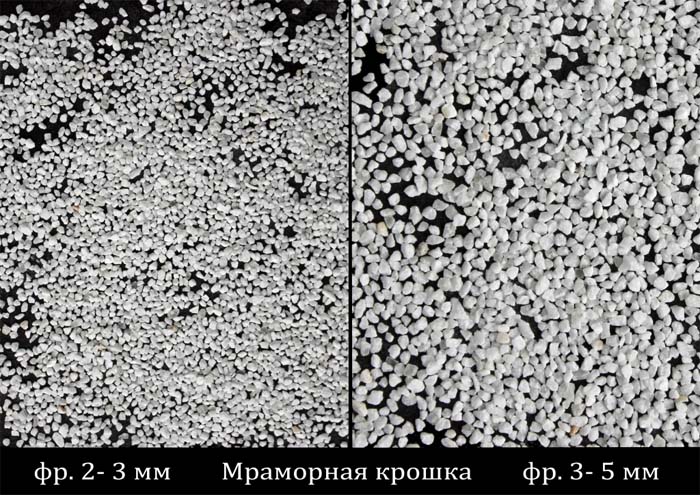 Мраморный щебень: характеристики, область применения, цена