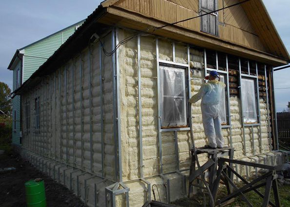 Утепление фасада деревянного дома