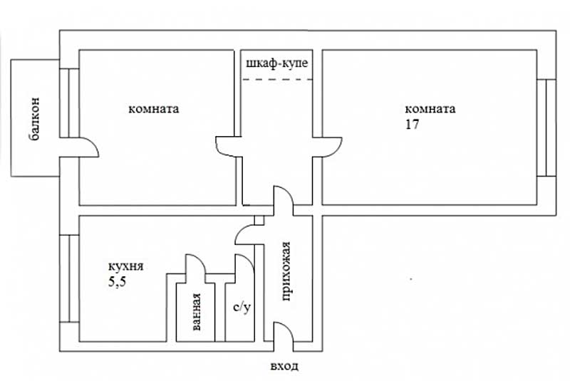 Выбираем вариант перепланировки 2 комнатной хрущевки