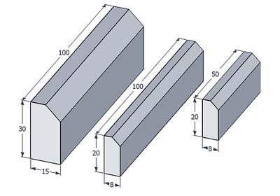 Бордюр дорожный 1000х300х150: технические характеристики, вес 1 шт, цена