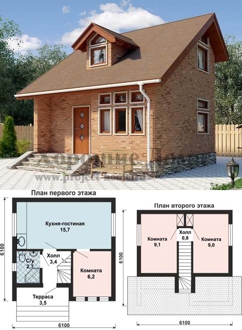 Проекты одноэтажных домов из газобетона с мансардой, гаражом и верандой