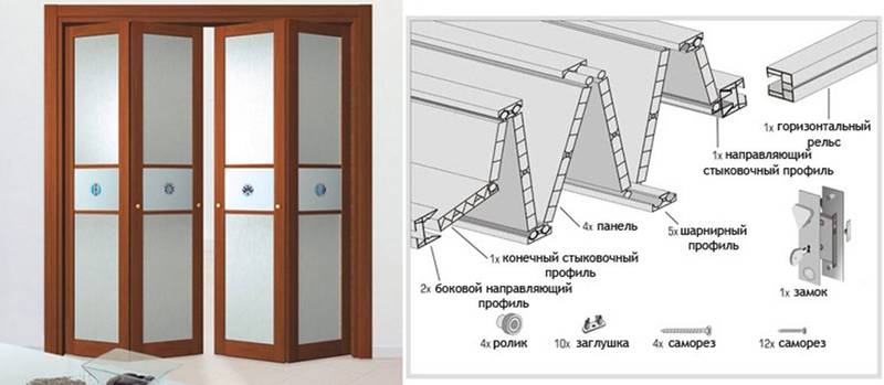 Складные двери (фото): виды, этапы монтажа